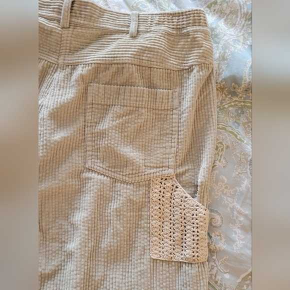 J. JILL CROCHET DETAIL SOFT CORDUROY PAINTERS PANTS - Picture 6 of 10